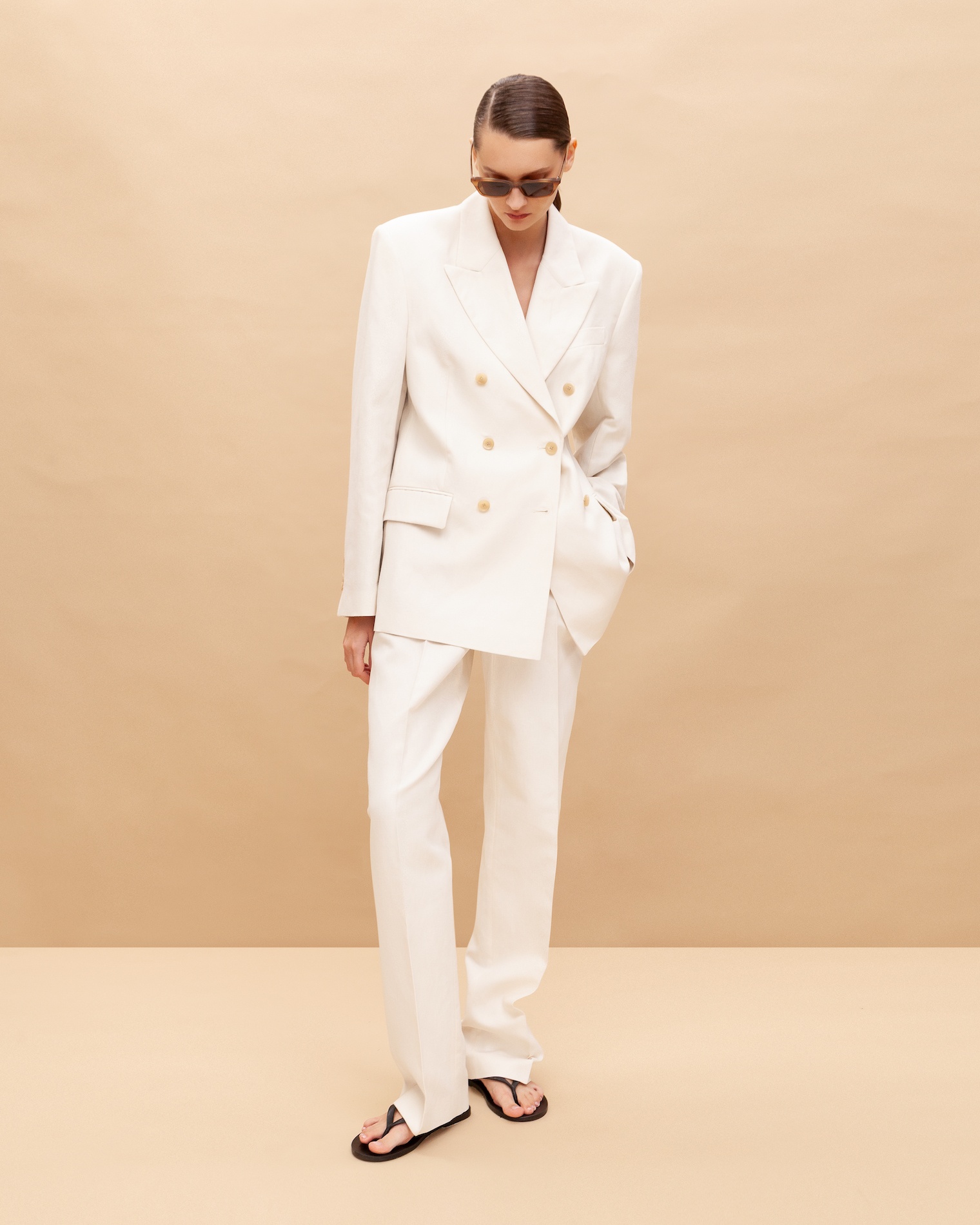 Linen-cotton pants