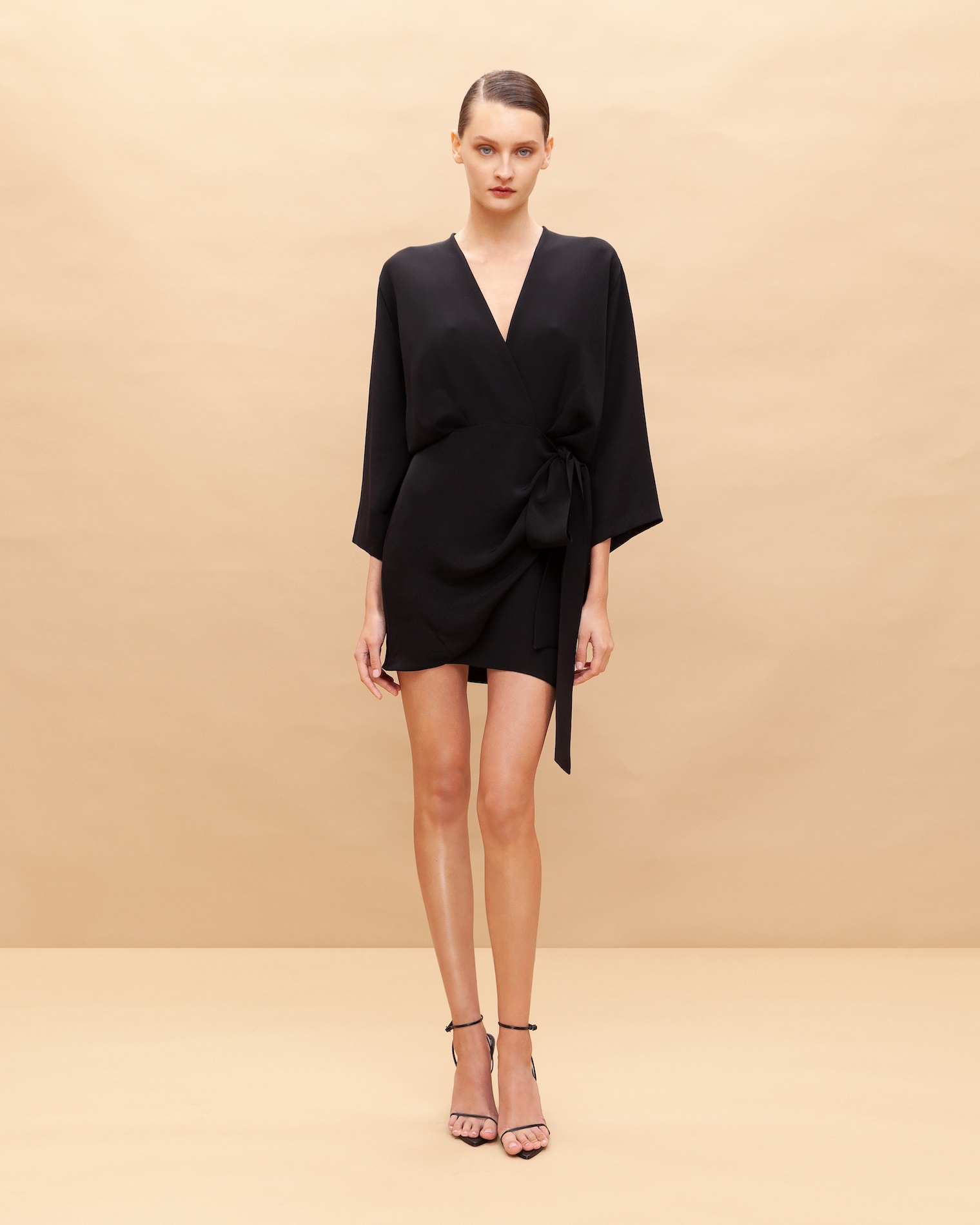 Mini silk wrap dress
