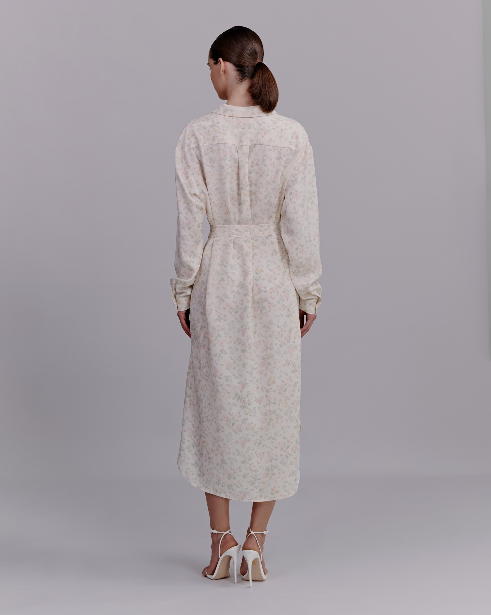 Floral print shirt dress