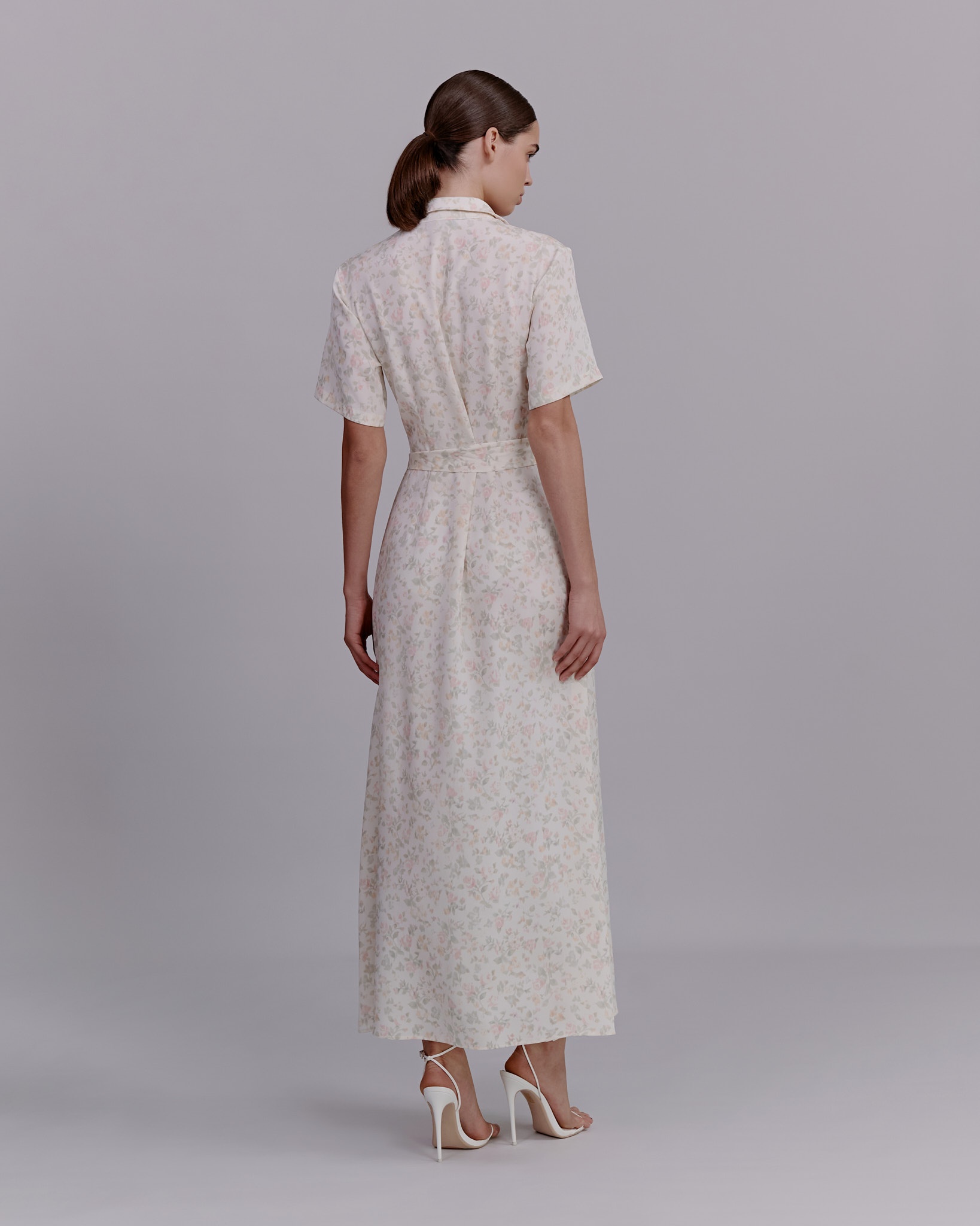 Floral print shirt dress