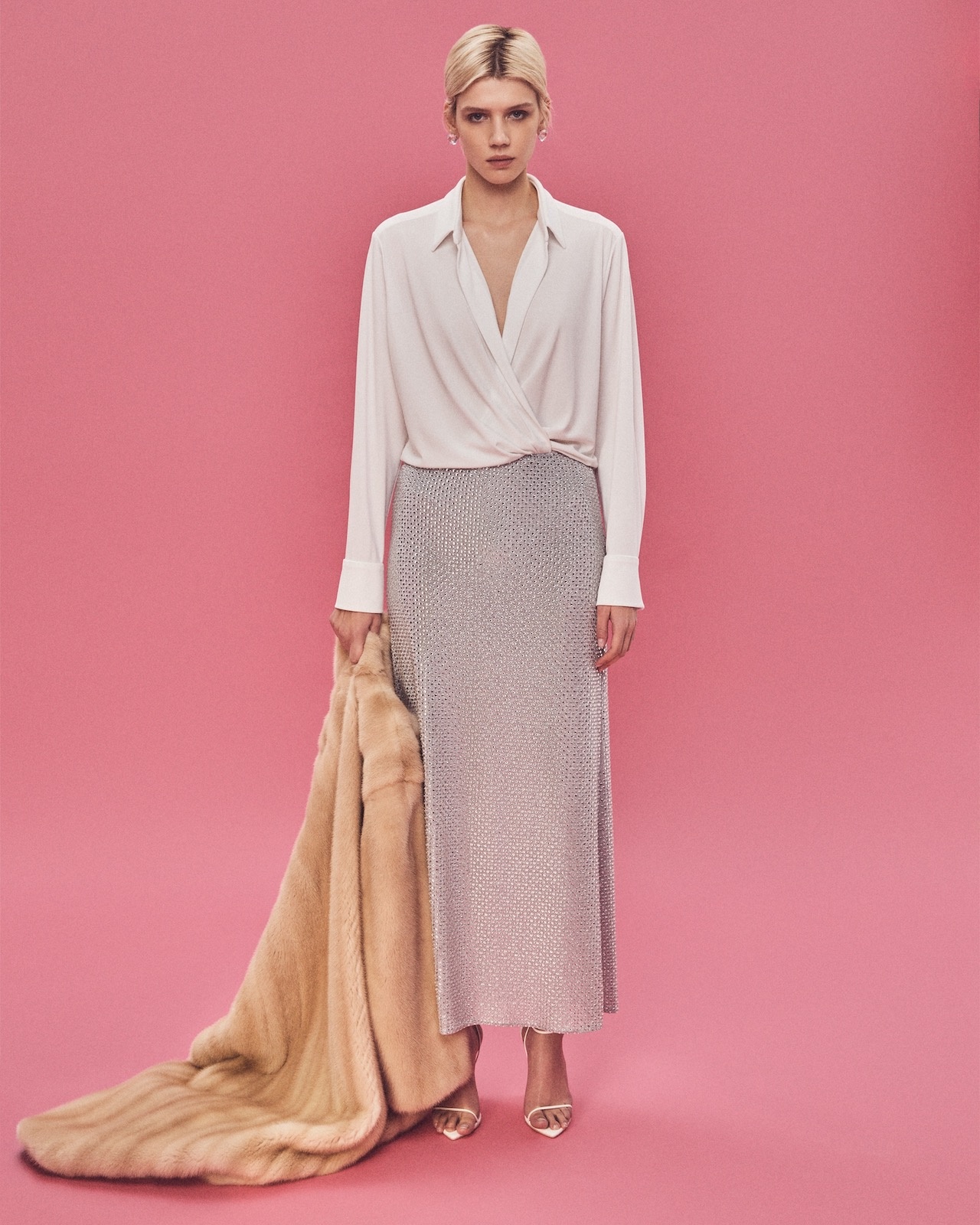 Crystal-embellished maxi skirt