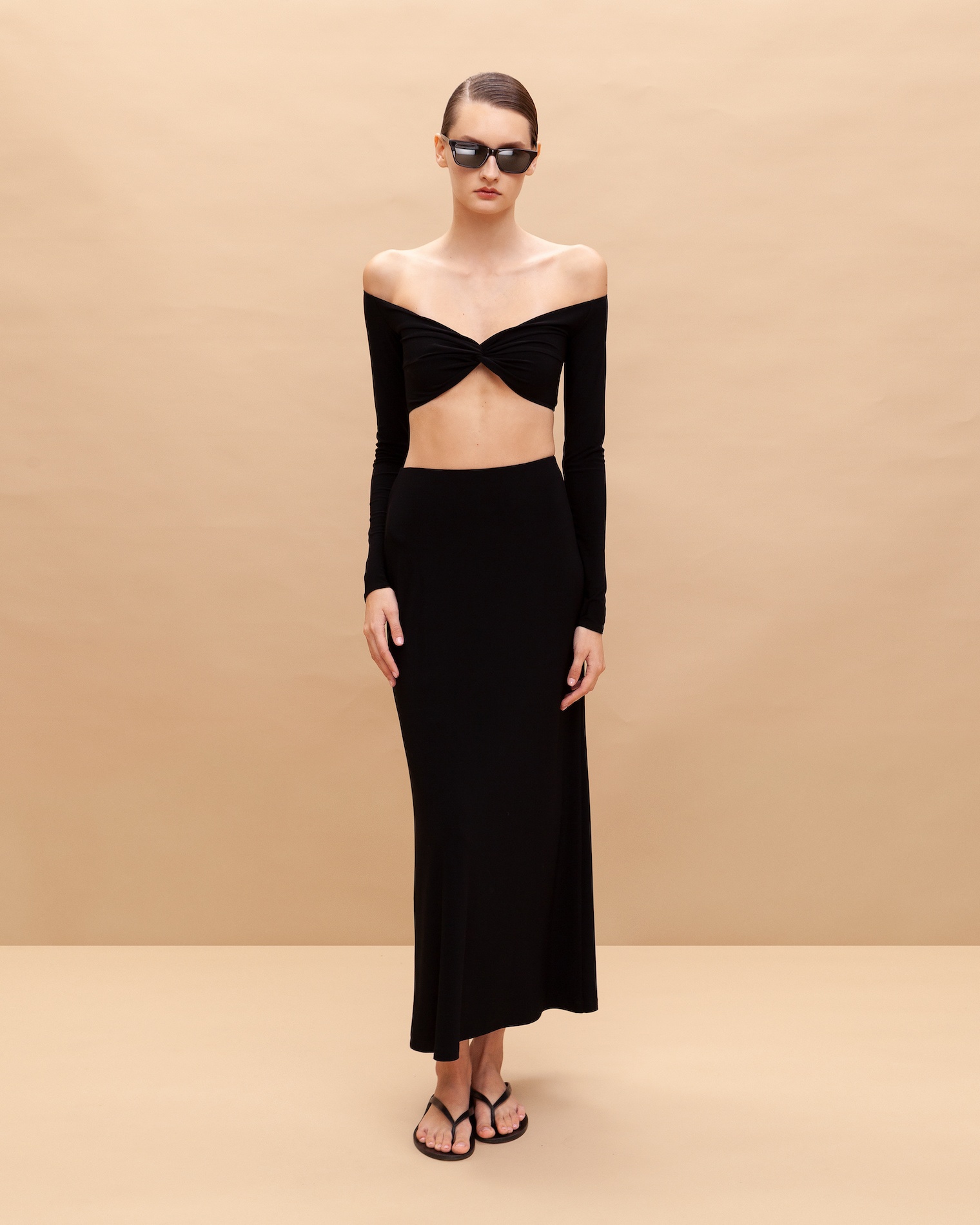 Off-shoulder crop top