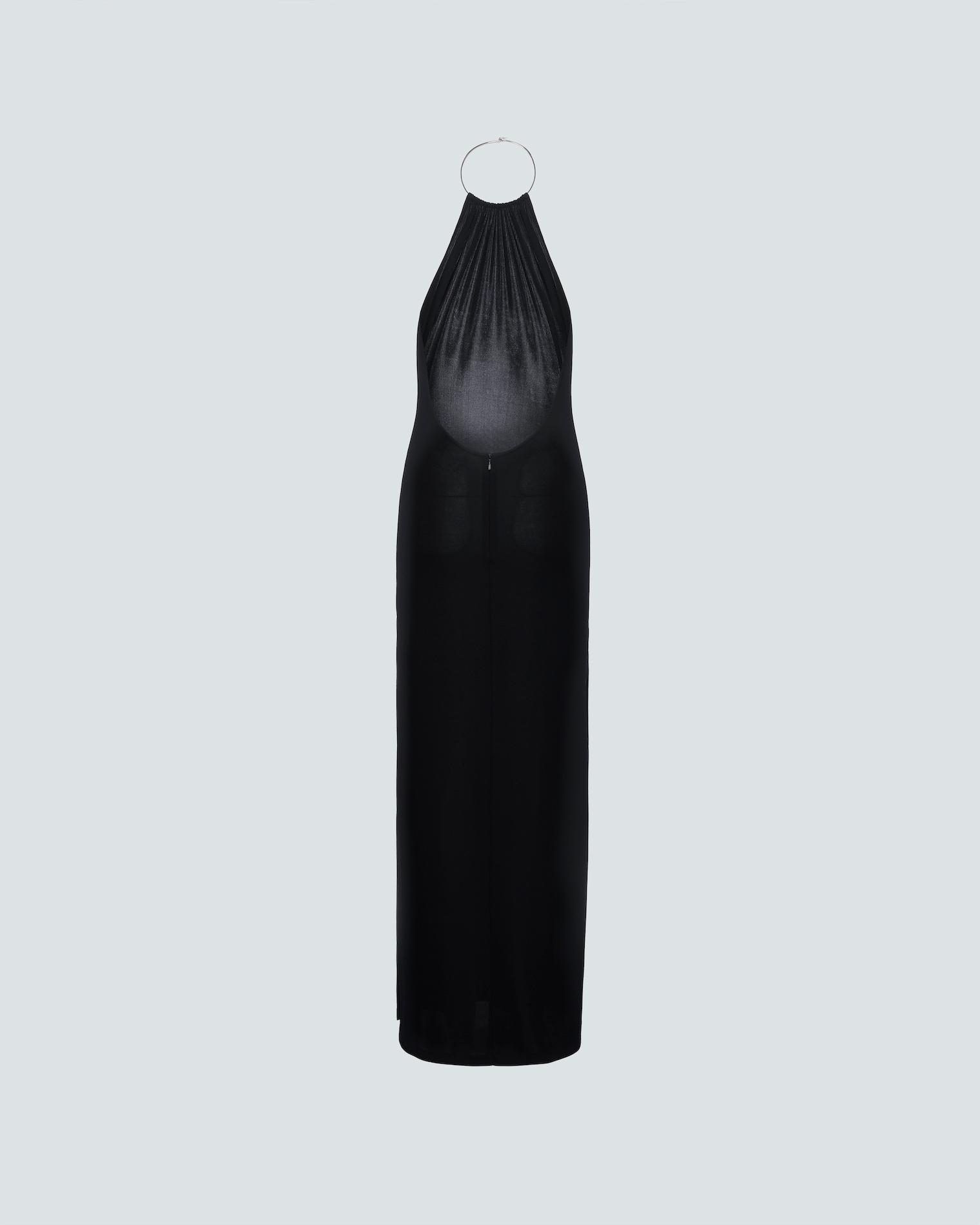 Платье-халтер из джерси c металлическим обручем